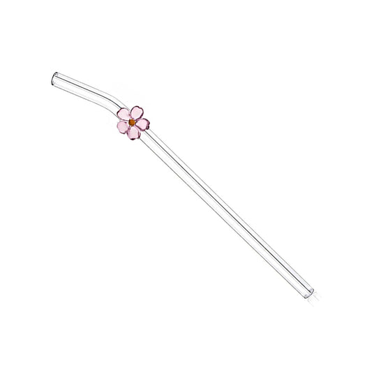 Pink Flower Straw