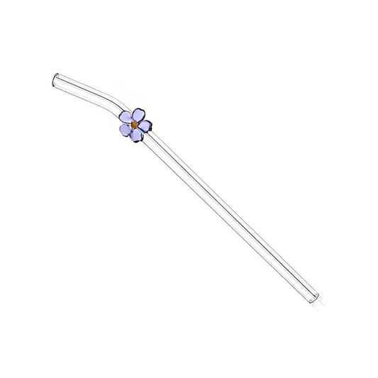 Purple Flower Straw