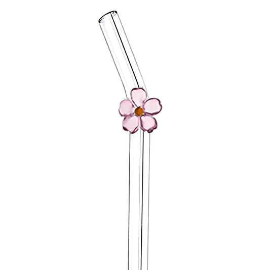 Pink Flower Straw