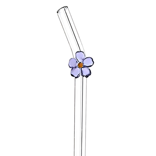 Purple Flower Straw